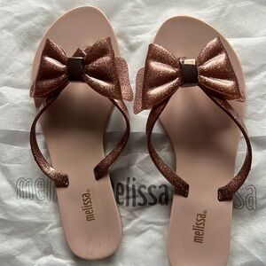New Melissa Pink Glitter Sandals